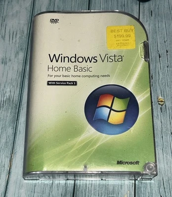 Microsoft Windows Vista Home Basic 32 Bit DVD W/ Service Pack 1 + Product Key - Image 1 of 3