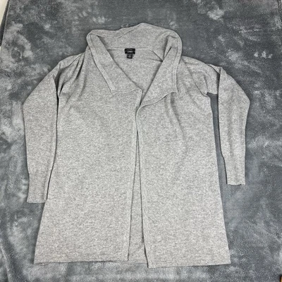 Halogen Women's Open Front 100% Cashmere Long Cardigan Sweater Size Medium Gray - Image 1 of 4