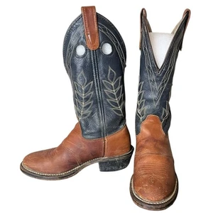 DOUBLE H Buckaroo Leather Embroidered Western Cowboy Boots Women's Size 6.5 - Picture 1 of 9