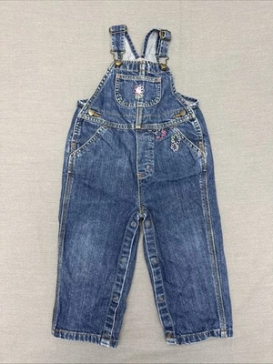 Mono con tirantes de mezclilla Carhartt para niñas talla 24 meses bordado Foto 1 de 4
