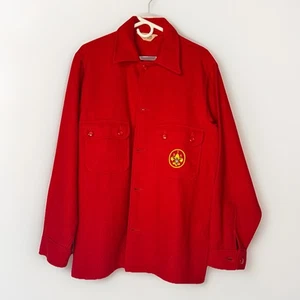 Official BSA Red Wool Jacket Size 44 Men's w/ 1977 NOAC Patch on back CR-527 - Picture 1 of 9