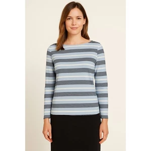 Talbots Gr. M blau gestreift Langarm Baumwollmischung Top klassisch maritim Stil - Bild 1 von 6