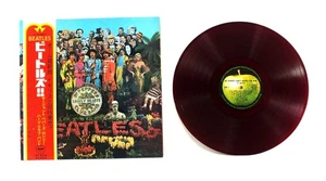 THE BEATLES "SGT. PEPPER'S ..." CLEAN & RARE 1969 JAPAN ONLY RED VINYL with OBI - Picture 1 of 10