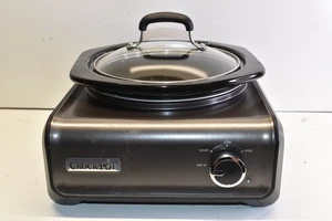 Crock-Pot Hook Up 2 Quart Round Slow Cooker SCCPMD2-CH Metallic Gray - Picture 1 of 7