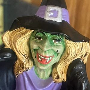Vintage Cerámica Halloween Bruja Jack O Linterna Byron Mold Company 1972 Usado en Excelente Condición - Imagen 1 de 16