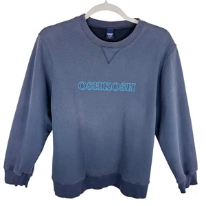 Oshkosh Vtg Blue Long Sleeve Crew Neck Cotton Pullover Sweatshirt Men's Size XL - Picture 1 of 5