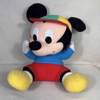 Rare Vintage Disney Baby Mickey Mouse Plush Large Jumbo 20" Talks Giggles Mattel - Image 1 of 4