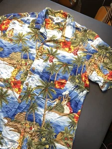 Camicia hawaiana vintage Kennington uomo grande Aloha spiaggia tropicale hula ragazze ballerine - Foto 1 di 15
