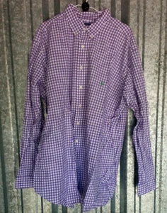 Camisa Ralph Lauren Calce Clásico Para Hombres 2XLT Alta A Cuadros Púrpura con Poni Verde - Imagen 1 de 10