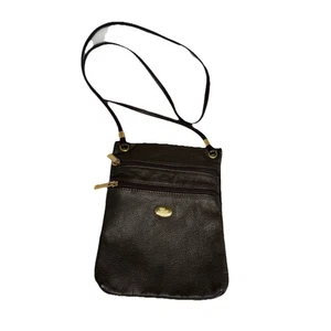 Gio Hecho en Italia Cuero Bandolera Monedero Teléfono Cartera Marrón Oscuro 6.5"x9" Usado en Excelente Condición - Imagen 1 de 14