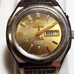 ORIENT LADIES AAA GOLD DIAL Stainless Steel Watch Automatic 21 Jewel Movement - Picture 1 of 7