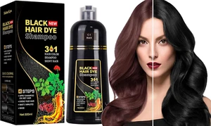 Hair Dye Shampoo 3 in 1 for Gray Hair Coverage, 500ML Instant Hair Color Shampoo - Picture 1 of 7