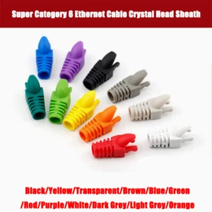 RJ45 Boot Cat5e Cat6 Ethernet Réseau LAN Patch Câble Connecteur Couvercle Boots - Photo 1/7