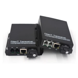 2CH Telephone over Fiber Optic Media Converters Extender SC Singlemode Multimode - Afbeelding 1 van 7