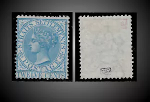 1867 STRAITS SETTLEM. 12 CENTS BLUE MINT NO GUM SCT. 14 SG.15 MI.14a - Picture 1 of 1