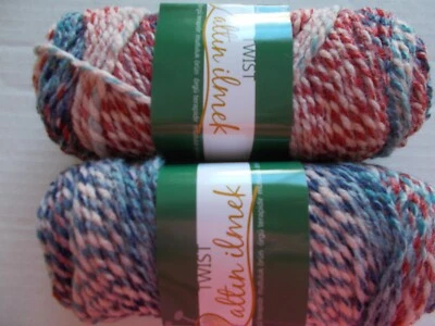 Altin Ilmek Twist bulky gradient yarn, Red/blue multi, lot of 2 (143 yds ea) - Image 1 of 3