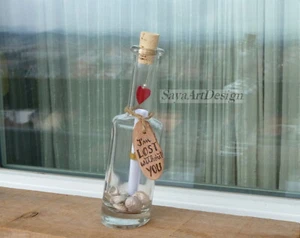 Glasflasche Anhänger mit Botschaft. Brautjungfern Vorschlag. - Bild 1 von 9