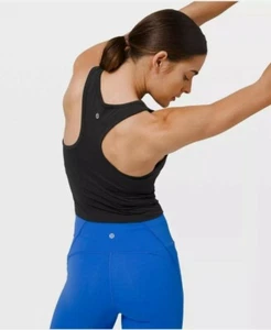 Lululemon Damen Ebb To Street Racerback bauchfreies Tanktop in Schwarz - Bild 1 von 12