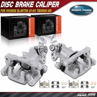 Pair Rear Brake Caliper with Bracket for Hyundai Elantra 2001-2004 Tiburon Kia - Image 1 of 4