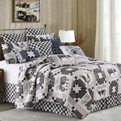 Virah Bella - Farm Life - Lightweight Reversible Quilt w/ Pillow Sham(s) - Image 1 of 4