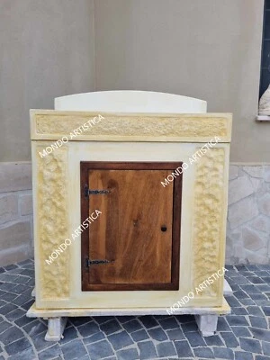 LAVANDINO LAVABO LAVELLO PILOZZO  CON BASE MOBILE DA GIARDINO ESTERNO IN CEMENTO - Immagine 1 di 4