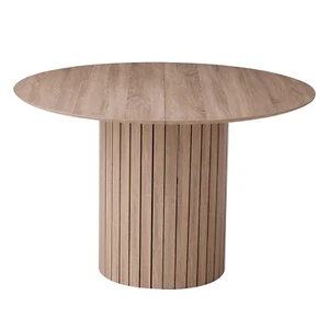 Pack de 1 Mesa de Comedor de Madera Maciza Redonda Mesa de Café Marrón claro - Imagen 1 de 11