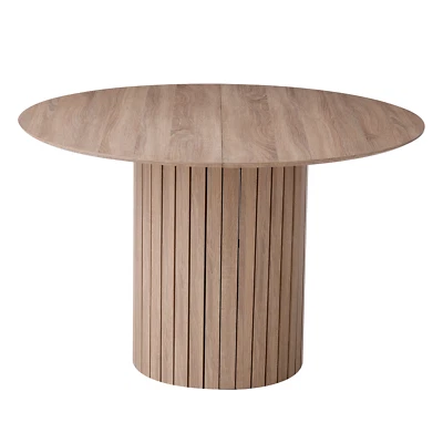 Pack de 1 Mesa de Comedor de Madera Maciza Redonda Mesa de Café Marrón claro - Imagen 1 de 4