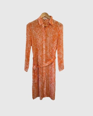 ESCADA SPORT Sheer Long Shirt Tunic Dress 32 SZ 2 Snake Print - Image 1 of 4