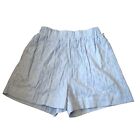 Commense Womens Shorts Xs High Waisted Elastic Light Blue Embroidered Soft Comfy