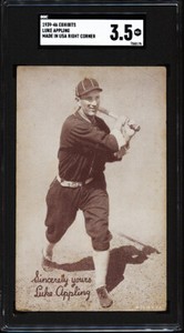 1939-46 Luke Appling Exhibits Card Made In USA Right Corner Grade VG+ 3.5 SGC