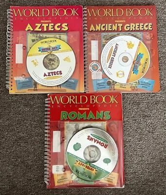 Lot of 3 World Book Encyclopedia Presents..Aztecs-Romans-Ancient Greece w/CD - Image 1 of 4