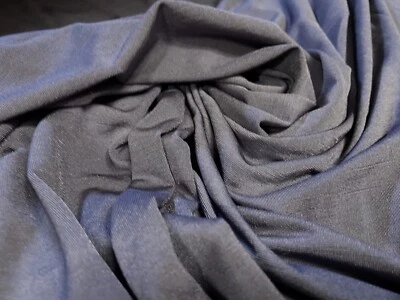 THE FABRIC MERCHANT Slub Stretch Spandex (Elasthan) Jersey Stoff, Meterware - Grau