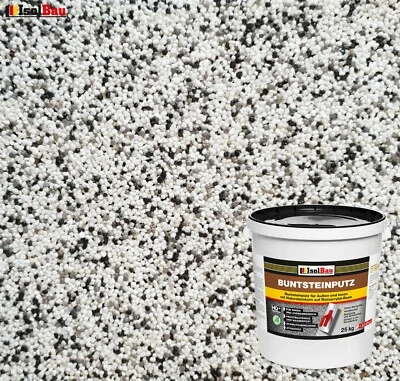 ISOLBAU Buntsteinputz Mosaikputz BP10 (weiss, grau, schwarz) 25kg Absolute ProfiQualität
