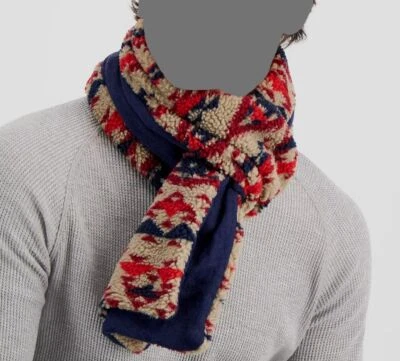 Bufanda polar Sun + Stone para hombre azul tejida con estampado geométrico talla única Foto 1 de 2