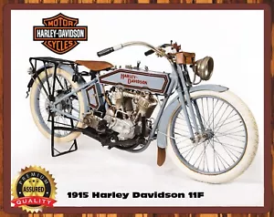 Harley Davidson - 1915 11F - Rara - Insegna in metallo 11 x 14 - Foto 1 di 4