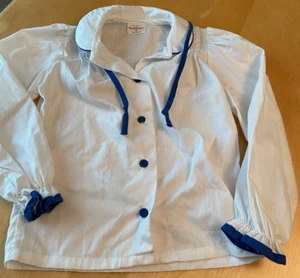 VINTAGE HEALTHTEX HERGESTELLT IN DEN USA Peter Pan KRAGEN BLAUE SCHLEIFE BLUSE MÄDCHEN GRÖSSE 6 - Bild 1 von 4