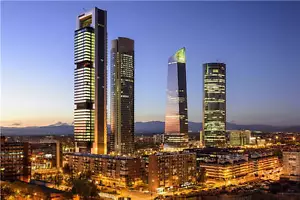Madrid Spain Skyscrape Night Full Wall Mural Photo Wallpaper Print Home 3D Decal - Picture 1 of 9