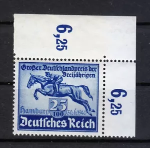Alemania 1940 MNH Mi 746 Sc B172 Blue Ribbon Race, Hamburgo. Jinete / Esquina ** - Imagen 1 de 2