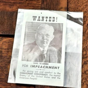 Vintage Earl Warren for Impeachment Tract by Myron C. Fagan 1957 - Picture 1 of 2