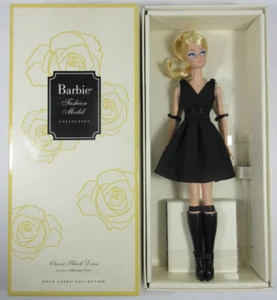 Barbie Fashion Model "Classic Black Dress" Collezione Bambola ETICHETTA ORO 2015 come nuova - Foto 1 di 5
