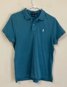 Ralph Lauren Sport XL Youth Boy's Kid's Polo Shirt Blue White Pony Slim Fit - Picture 1 of 7