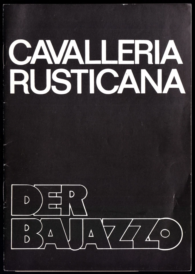 Theaterprogramm, Komische Oper Berlin, Cavalleria Rustikana - Der Bajazzo, 1987 - Bild 1 von 1