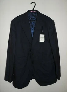 Charles Tyrwhitt Blue slim fit Panama stripe suit jacket Size 40R DH008 BB 07 - Picture 1 of 4