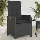 Vidaxl Reclining Garden Chair With Cushions Black Poly Rattan