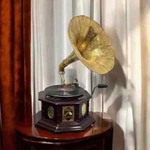 Vintage HMV Grammophon voll funktionsfähig funktionierender Phonograph, Win-u... - Bild 1 von 5