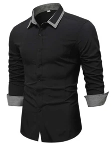 Camisas de Hombre de Vestir de Moda Elegantes Formales Para Caballeros Camisetas - Picture 1 of 7
