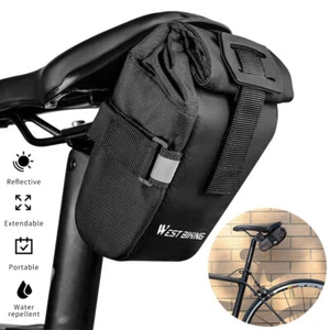 WEST BIKING Waterproof Bike Seat Saddle Bag Seatpost Storage Tail Pouch Bag - Picture 1 of 12