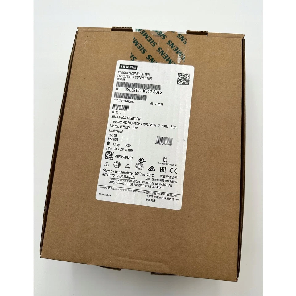New Siemens G120C Compact Converters 6SL3210-1KE12-3UF2 6SL3 210-1KE12-3UF2 - Image 1 of 1