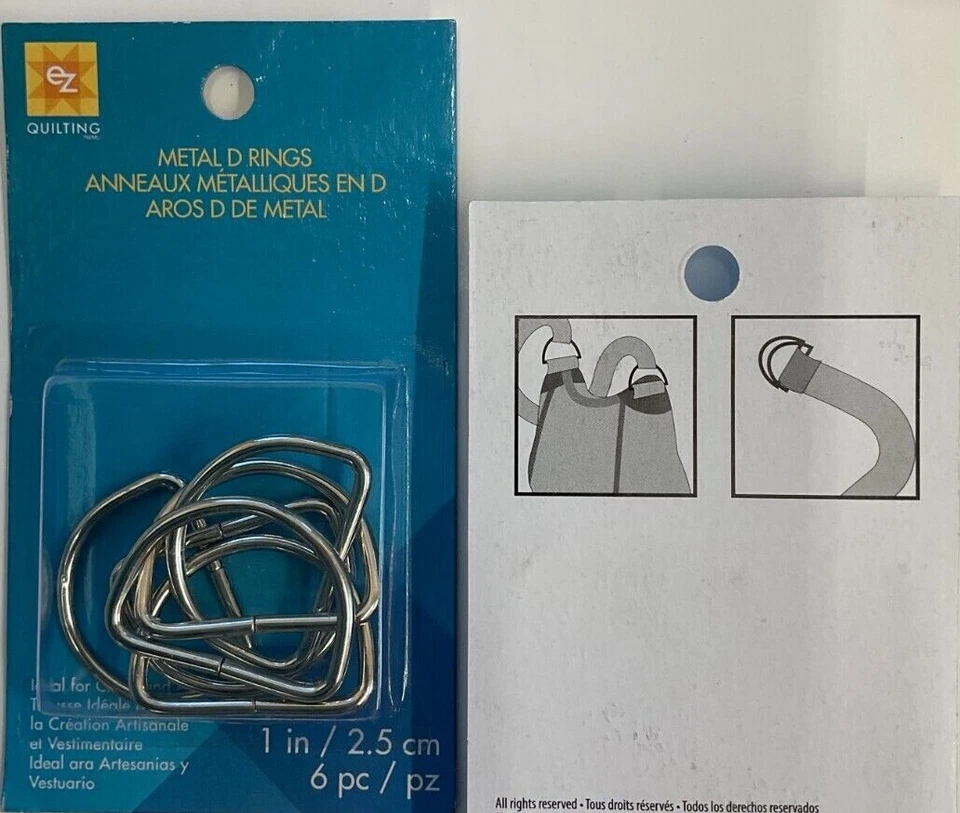 EZ QUILTING #88138 DNKL-ANILLOS EN D DE METAL NÍQUEL--1 PULGADA - (6 PIEZAS) Foto 1 de 1