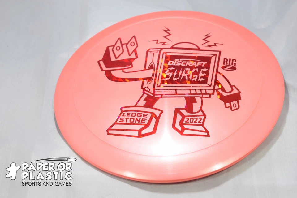 Discraft Ledgestone 2022 BIG Z SURGE Disco Golf 172 G Driver Melocotón NUEVO Rojo Foto 1 de 1